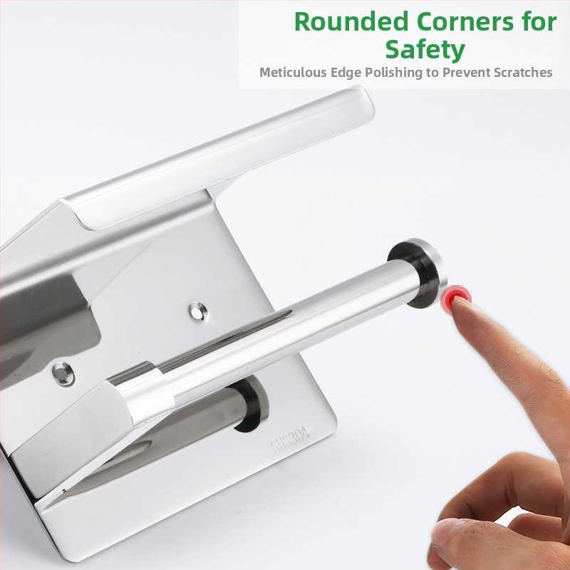 Huanuo držiak toaletného papiera z nehrdzavejúcej ocele 304, štvorcový tvar, zrkadlový povrch, moderný minimalizmus