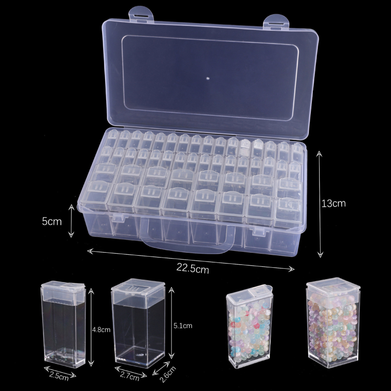 Skaidra plastikinė daugiasluoksnė papuošalų laikymo dėžutė su nuimamomis skyrimis ausims ir žiedams
