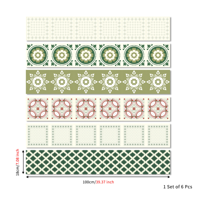 Charm Set Autocolante pentru scări – autocolante autoadezive, impermeabile, gradient geometric floral cu textură lemnoasă, PVC