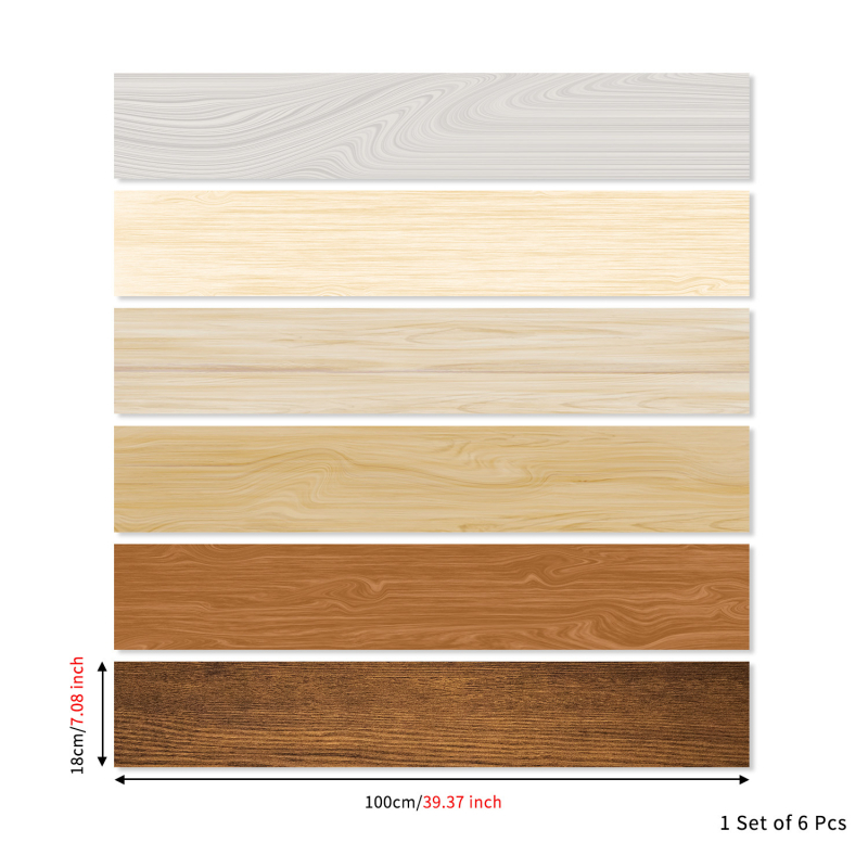 Charm Set Autocolante pentru scări – autocolante autoadezive, impermeabile, gradient geometric floral cu textură lemnoasă, PVC