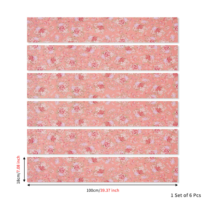 Charm Set Autocolante pentru scări – autocolante autoadezive, impermeabile, gradient geometric floral cu textură lemnoasă, PVC