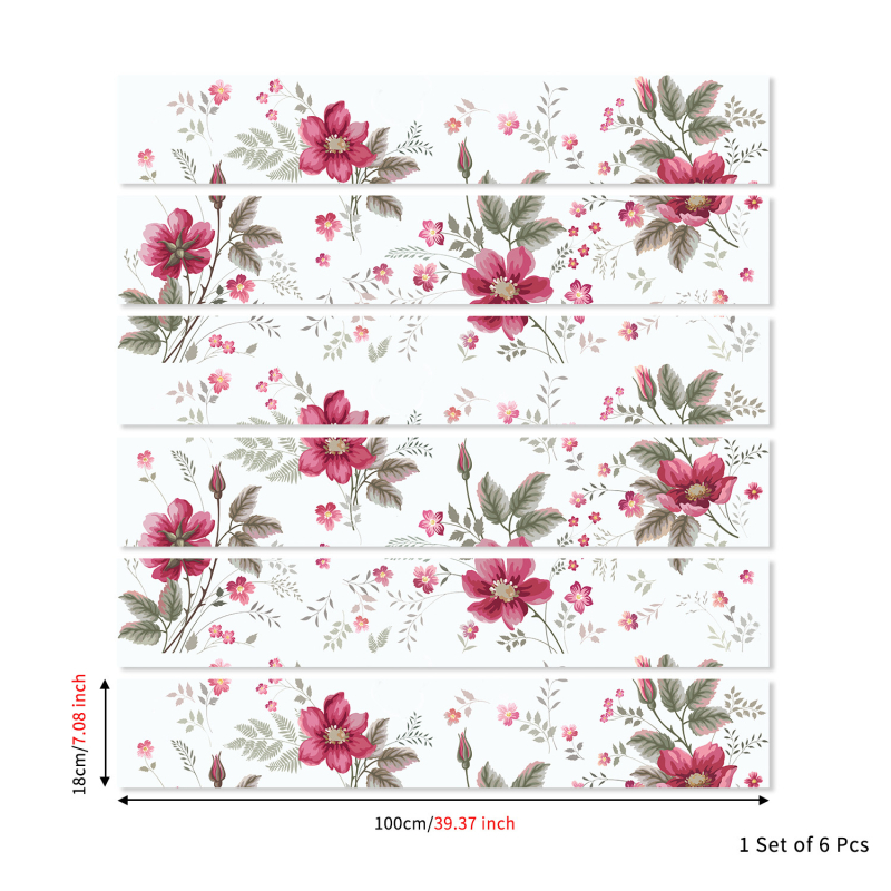 Charm Set Autocolante pentru scări – autocolante autoadezive, impermeabile, gradient geometric floral cu textură lemnoasă, PVC