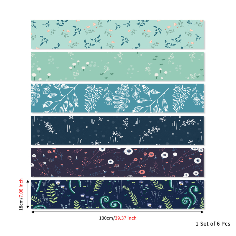 Charm Set Autocolante pentru scări – autocolante autoadezive, impermeabile, gradient geometric floral cu textură lemnoasă, PVC