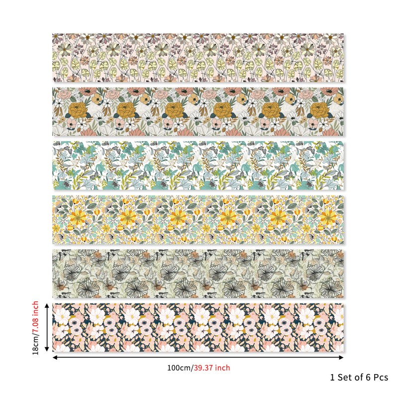 Charm Set Autocolante pentru scări – autocolante autoadezive, impermeabile, gradient geometric floral cu textură lemnoasă, PVC