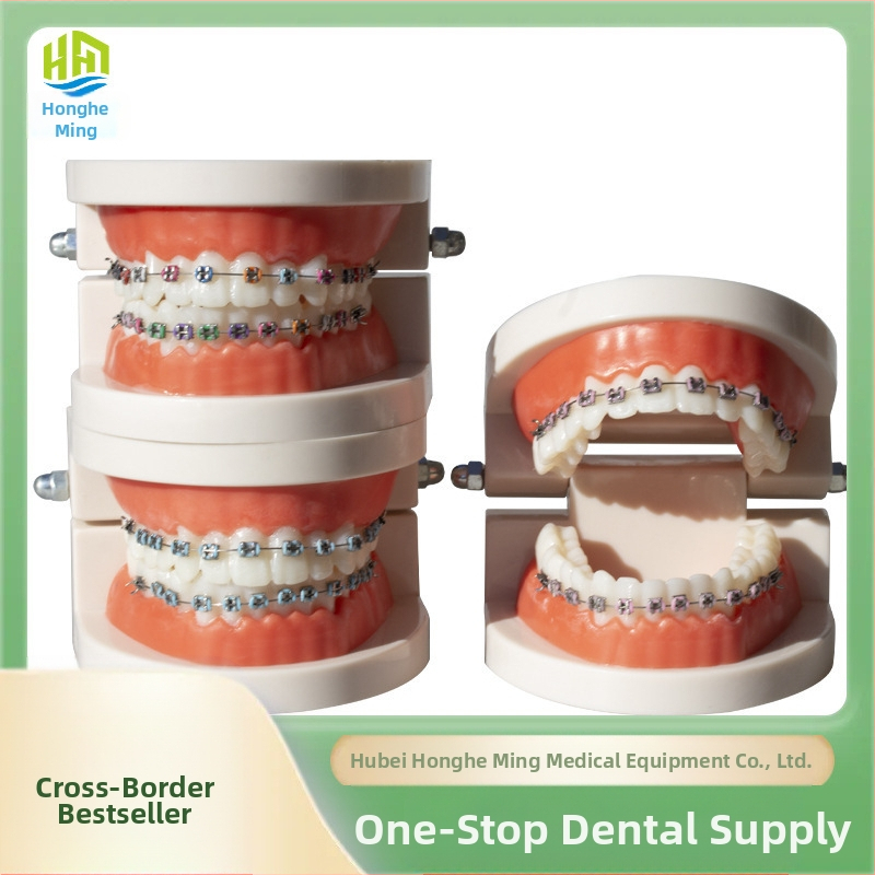 Ortodontikus fém bracket modell bemutatóhoz, felnőtteknek, 140 g, dobozban 100 darab, helyi márka