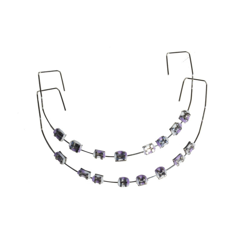 Ortodontikus fém bracket modell bemutatóhoz, felnőtteknek, 140 g, dobozban 100 darab, helyi márka