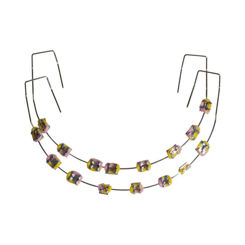 Ortodontikus fém bracket modell bemutatóhoz, felnőtteknek, 140 g, dobozban 100 darab, helyi márka