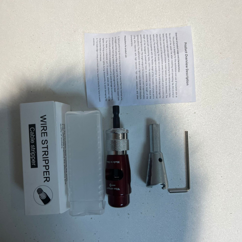 Long Tao Elektriskais vadu noņemšanas instruments ar rotējošu mizas rīku, antistatiskas, apaļš atvērums