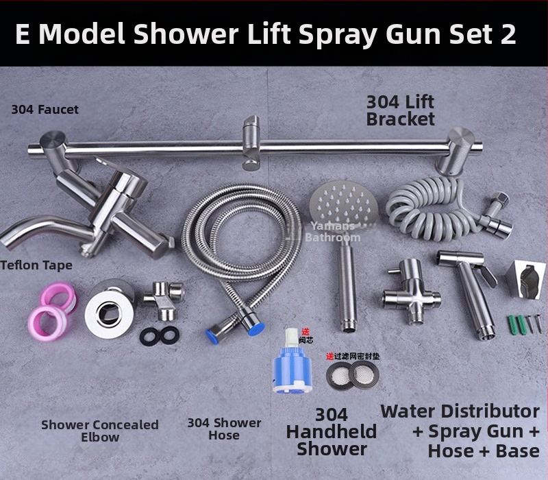 304 nerūdijančio plieno dušo maišytuvas sieninis su karštu ir šaltu vandeniu