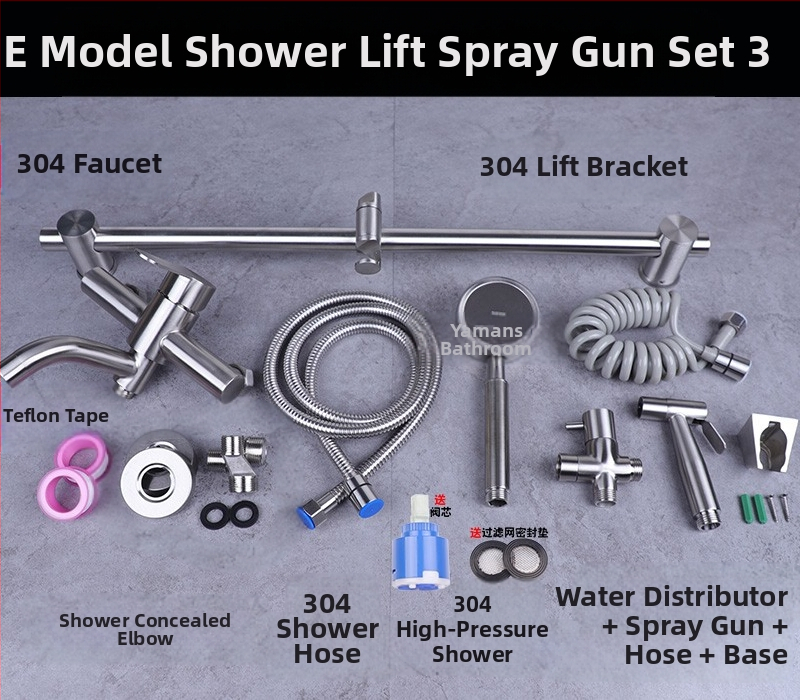 304 nerūdijančio plieno dušo maišytuvas sieninis su karštu ir šaltu vandeniu