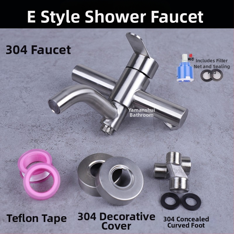 304 nerūdijančio plieno dušo maišytuvas sieninis su karštu ir šaltu vandeniu