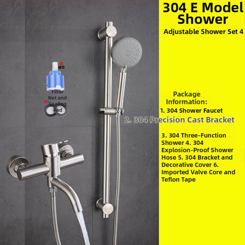 304 nerūdijančio plieno dušo maišytuvas sieninis su karštu ir šaltu vandeniu