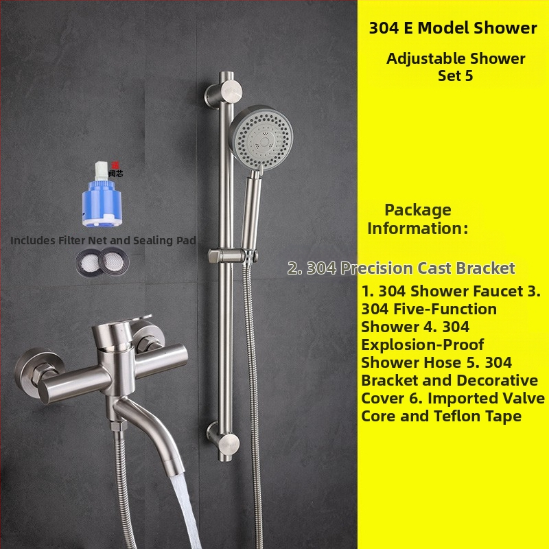 304 nerūdijančio plieno dušo maišytuvas sieninis su karštu ir šaltu vandeniu