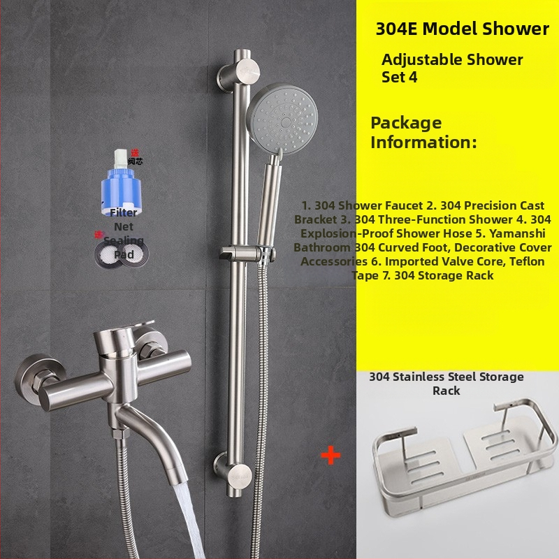 304 nerūdijančio plieno dušo maišytuvas sieninis su karštu ir šaltu vandeniu