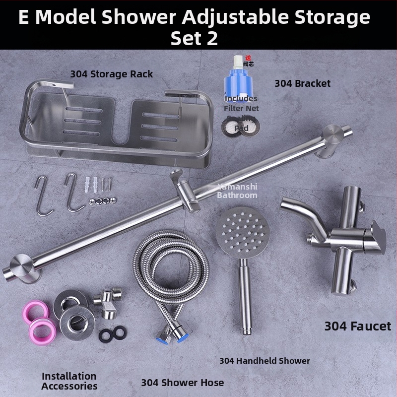 304 nerūdijančio plieno dušo maišytuvas sieninis su karštu ir šaltu vandeniu