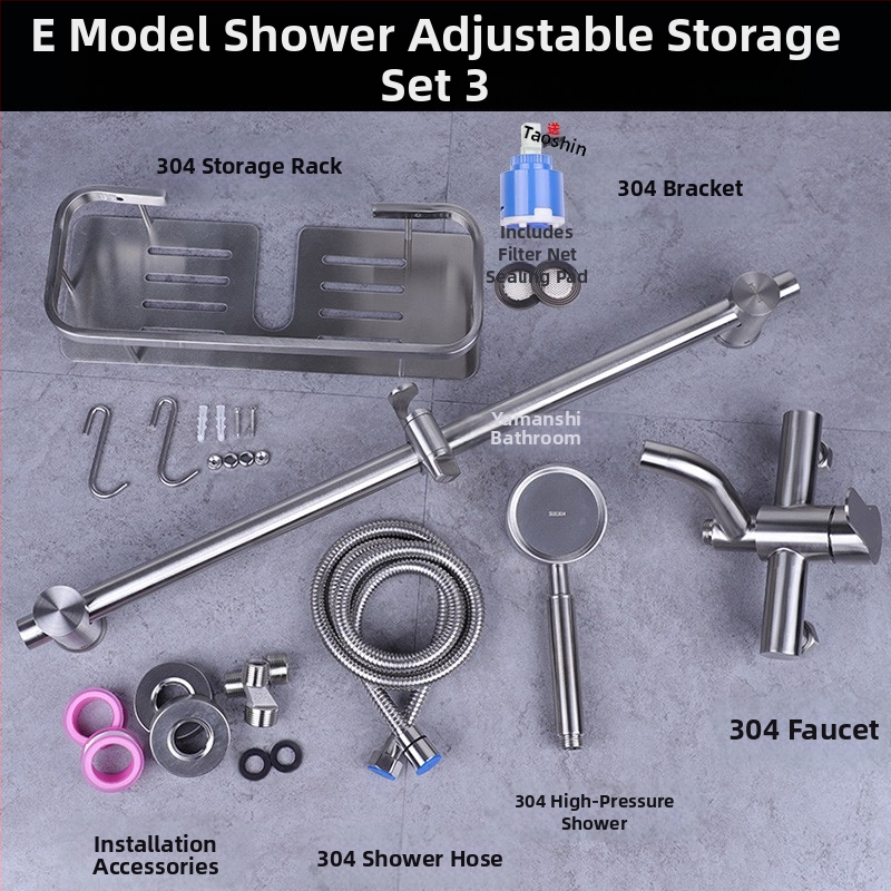 304 nerūdijančio plieno dušo maišytuvas sieninis su karštu ir šaltu vandeniu