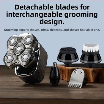 Elektrinis plaukų šalinimo skustuvas vyrams su plūduriuojančia pjovimo galvute, įdiegta baterija 500–800 mAh, daugiau nei 60 min veikimo laikas, be šepetėlių variklis, įkrovimas ir maitinimas dvigubam naudojimui