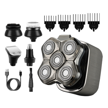 Elektrinis plaukų šalinimo skustuvas vyrams su plūduriuojančia pjovimo galvute, įdiegta baterija 500–800 mAh, daugiau nei 60 min veikimo laikas, be šepetėlių variklis, įkrovimas ir maitinimas dvigubam naudojimui