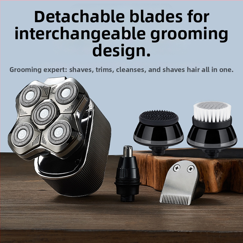 Elektrinis plaukų šalinimo skustuvas vyrams su plūduriuojančia pjovimo galvute, įdiegta baterija 500–800 mAh, daugiau nei 60 min veikimo laikas, be šepetėlių variklis, įkrovimas ir maitinimas dvigubam naudojimui