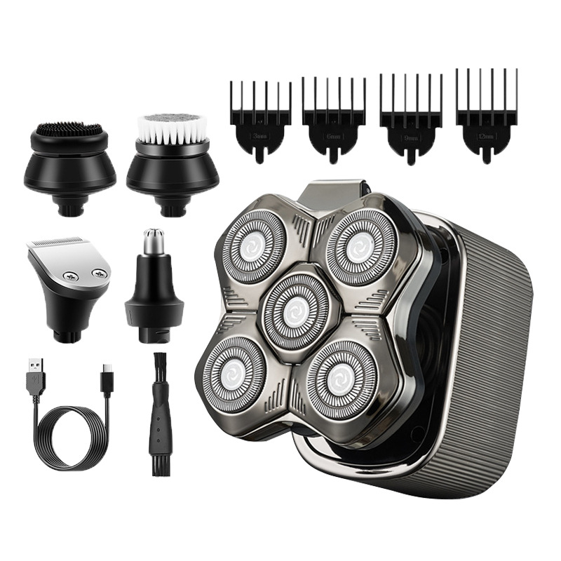 Elektrinis plaukų šalinimo skustuvas vyrams su plūduriuojančia pjovimo galvute, įdiegta baterija 500–800 mAh, daugiau nei 60 min veikimo laikas, be šepetėlių variklis, įkrovimas ir maitinimas dvigubam naudojimui