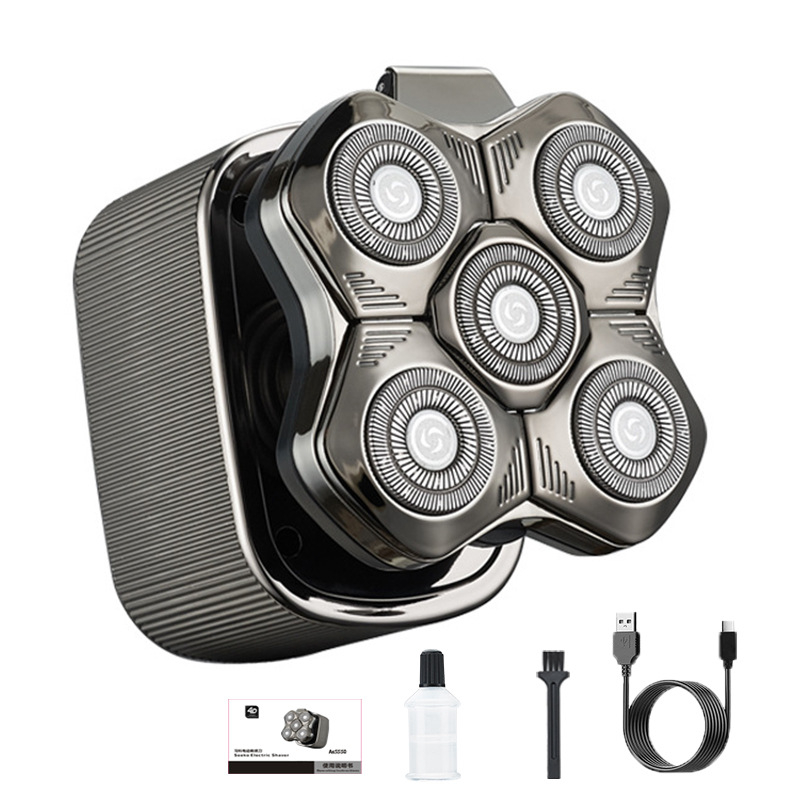 Elektrinis plaukų šalinimo skustuvas vyrams su plūduriuojančia pjovimo galvute, įdiegta baterija 500–800 mAh, daugiau nei 60 min veikimo laikas, be šepetėlių variklis, įkrovimas ir maitinimas dvigubam naudojimui