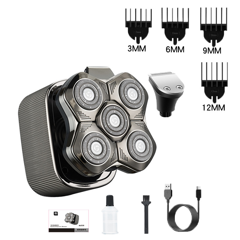 Elektrinis plaukų šalinimo skustuvas vyrams su plūduriuojančia pjovimo galvute, įdiegta baterija 500–800 mAh, daugiau nei 60 min veikimo laikas, be šepetėlių variklis, įkrovimas ir maitinimas dvigubam naudojimui