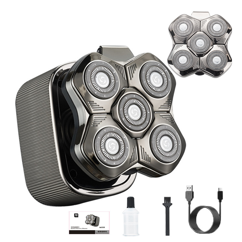 Elektrinis plaukų šalinimo skustuvas vyrams su plūduriuojančia pjovimo galvute, įdiegta baterija 500–800 mAh, daugiau nei 60 min veikimo laikas, be šepetėlių variklis, įkrovimas ir maitinimas dvigubam naudojimui