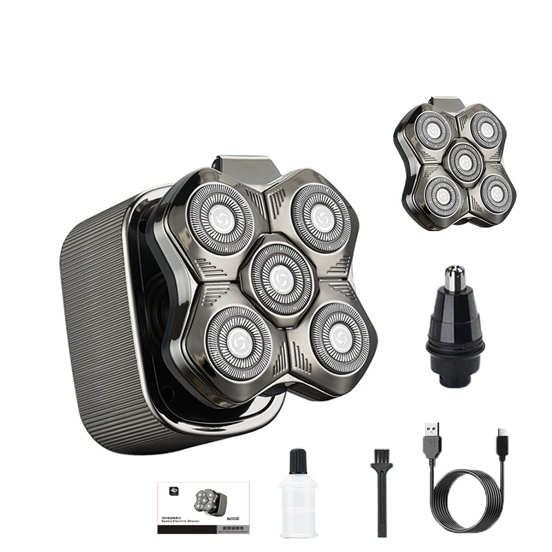 Elektrinis plaukų šalinimo skustuvas vyrams su plūduriuojančia pjovimo galvute, įdiegta baterija 500–800 mAh, daugiau nei 60 min veikimo laikas, be šepetėlių variklis, įkrovimas ir maitinimas dvigubam naudojimui