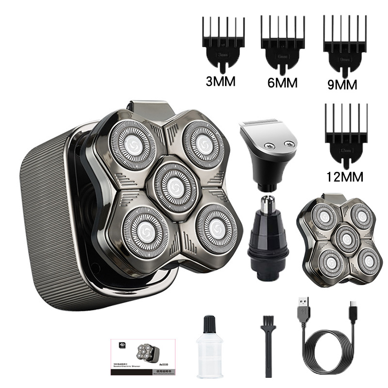 Elektrinis plaukų šalinimo skustuvas vyrams su plūduriuojančia pjovimo galvute, įdiegta baterija 500–800 mAh, daugiau nei 60 min veikimo laikas, be šepetėlių variklis, įkrovimas ir maitinimas dvigubam naudojimui