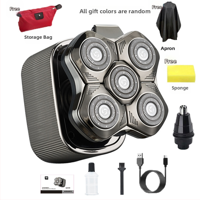 Elektrinis plaukų šalinimo skustuvas vyrams su plūduriuojančia pjovimo galvute, įdiegta baterija 500–800 mAh, daugiau nei 60 min veikimo laikas, be šepetėlių variklis, įkrovimas ir maitinimas dvigubam naudojimui