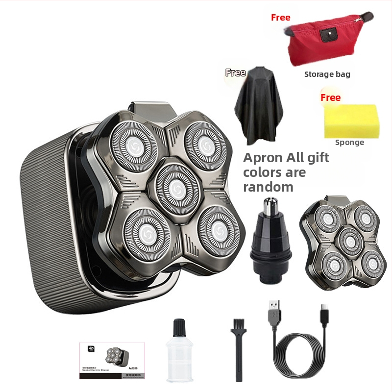 Elektrinis plaukų šalinimo skustuvas vyrams su plūduriuojančia pjovimo galvute, įdiegta baterija 500–800 mAh, daugiau nei 60 min veikimo laikas, be šepetėlių variklis, įkrovimas ir maitinimas dvigubam naudojimui