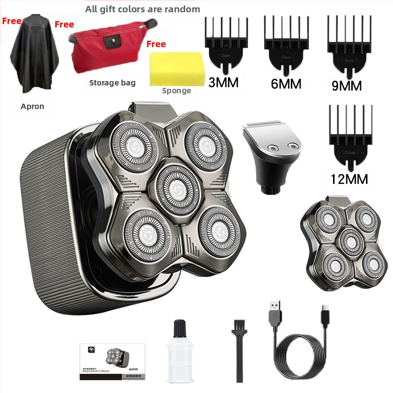 Elektrinis plaukų šalinimo skustuvas vyrams su plūduriuojančia pjovimo galvute, įdiegta baterija 500–800 mAh, daugiau nei 60 min veikimo laikas, be šepetėlių variklis, įkrovimas ir maitinimas dvigubam naudojimui