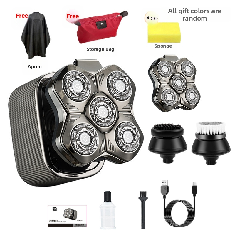 Elektrinis plaukų šalinimo skustuvas vyrams su plūduriuojančia pjovimo galvute, įdiegta baterija 500–800 mAh, daugiau nei 60 min veikimo laikas, be šepetėlių variklis, įkrovimas ir maitinimas dvigubam naudojimui