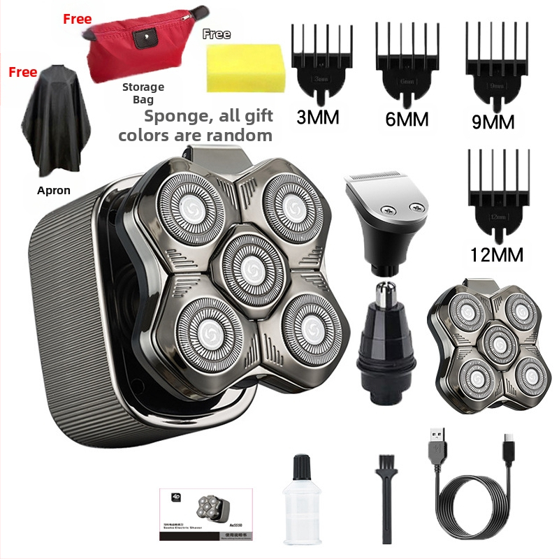 Elektrinis plaukų šalinimo skustuvas vyrams su plūduriuojančia pjovimo galvute, įdiegta baterija 500–800 mAh, daugiau nei 60 min veikimo laikas, be šepetėlių variklis, įkrovimas ir maitinimas dvigubam naudojimui