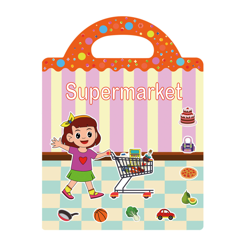 Gyerekeknek szóló matricás könyv dinoszauruszokkal és állatokat ábrázoló jelenetekkel – DIY, hordozható, öntapadós matricák, oktató