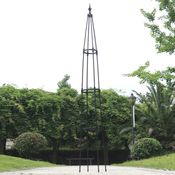 Ανθοστάτης εξωτερικού χώρου τύπου Πύργος με σωλήνες από ατσάλι με πλαστικό επίστρωμα και δακτύλιο