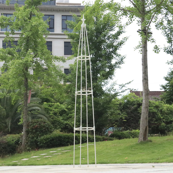 Ανθοστάτης εξωτερικού χώρου τύπου Πύργος με σωλήνες από ατσάλι με πλαστικό επίστρωμα και δακτύλιο