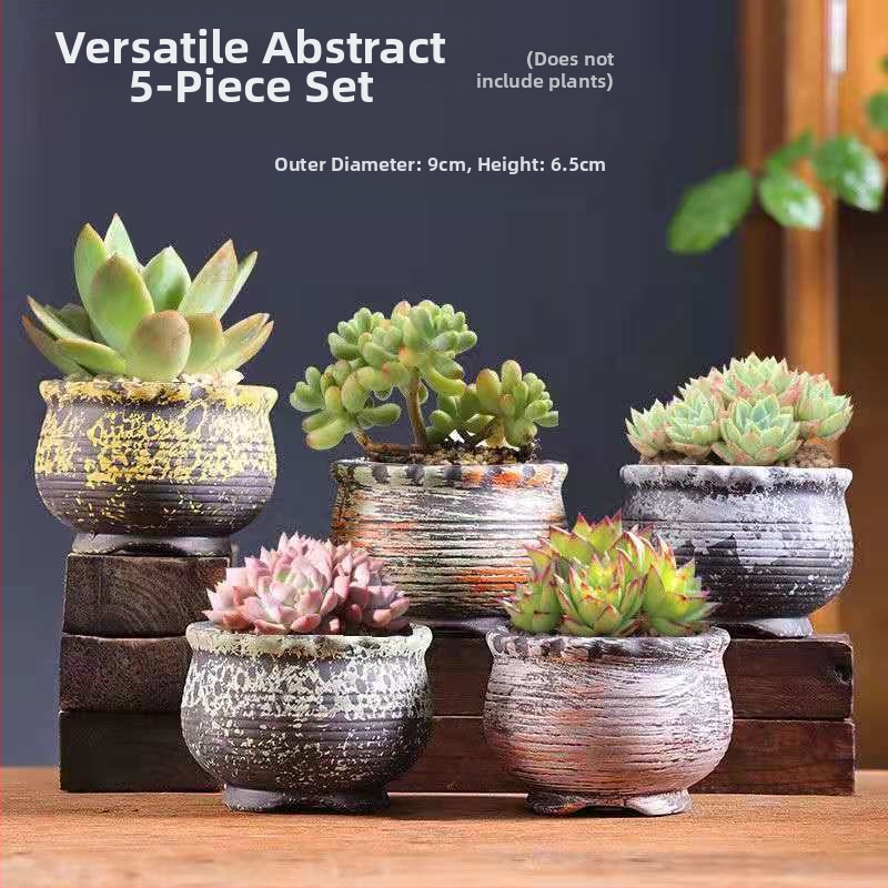 Keraminė sukulentų vaza, kvėpuojanti, stovinti ant grindų, modernus minimalistinis stilius