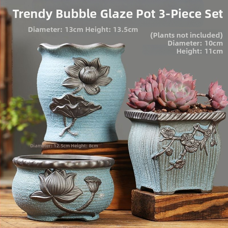 Keraminė sukulentų vaza, kvėpuojanti, stovinti ant grindų, modernus minimalistinis stilius