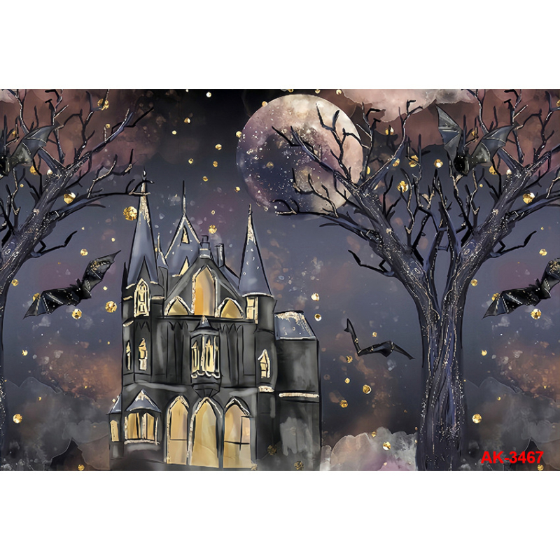 Фонов гоблен за fotografия – Хелоуин, детско парти, 100% полиестер, машинно тъкане, стил: анимационен