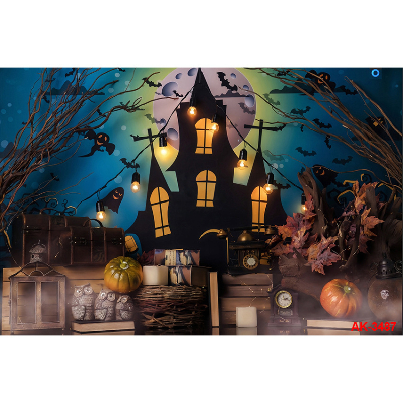 Фонов гоблен за fotografия – Хелоуин, детско парти, 100% полиестер, машинно тъкане, стил: анимационен