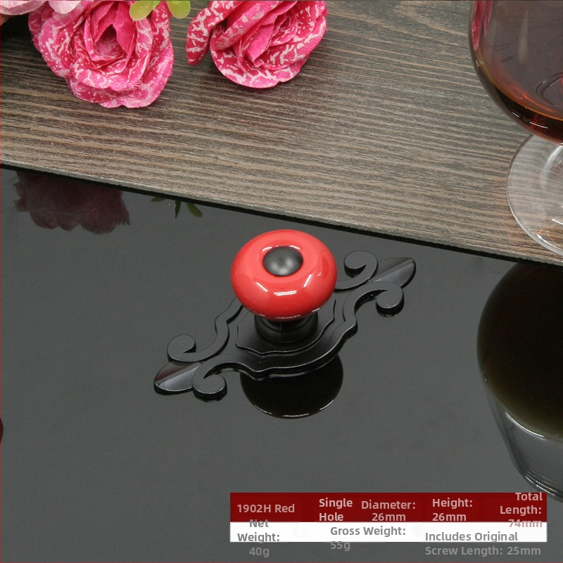 Apvali keramikinė spintos durų ir stalčiaus rankenėlė su baze, šiuolaikinis minimalistinis stilius.