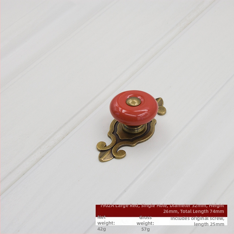 Apvali keramikinė spintos durų ir stalčiaus rankenėlė su baze, šiuolaikinis minimalistinis stilius.