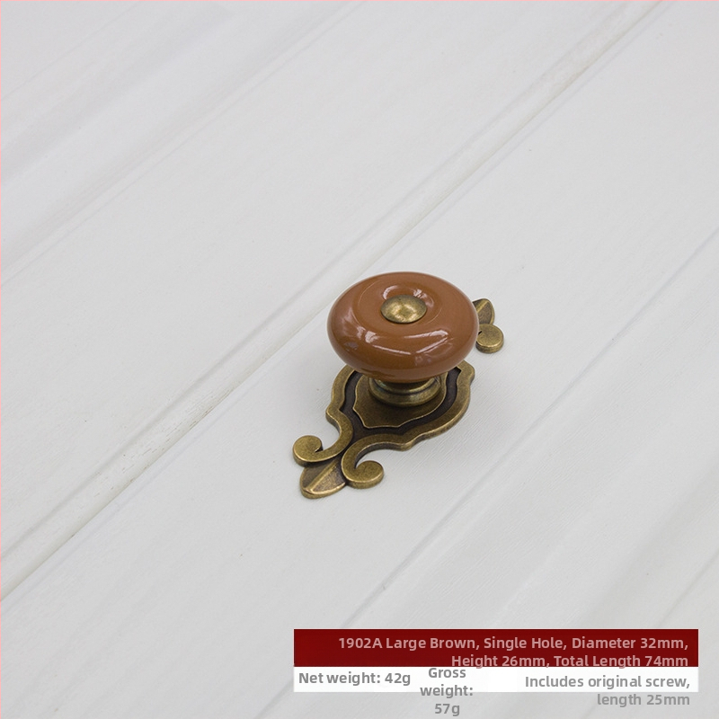 Apvali keramikinė spintos durų ir stalčiaus rankenėlė su baze, šiuolaikinis minimalistinis stilius.