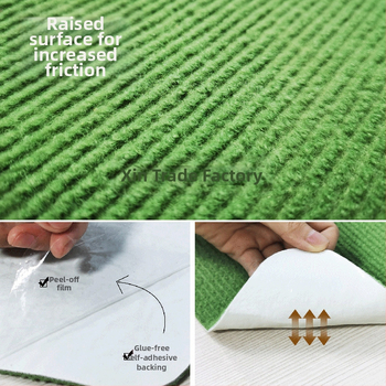 Стълбищен мат от химическо влакно, квадратна форма, модел растения и цветя, висока температурна устойчивост