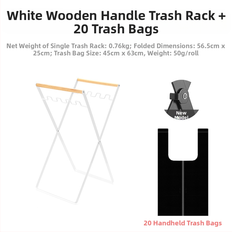 Sulankstoma šiukšlių laikymo stovelė stovyklavimui su maišų laikikliu, 100% naujos plastiko medžiagos