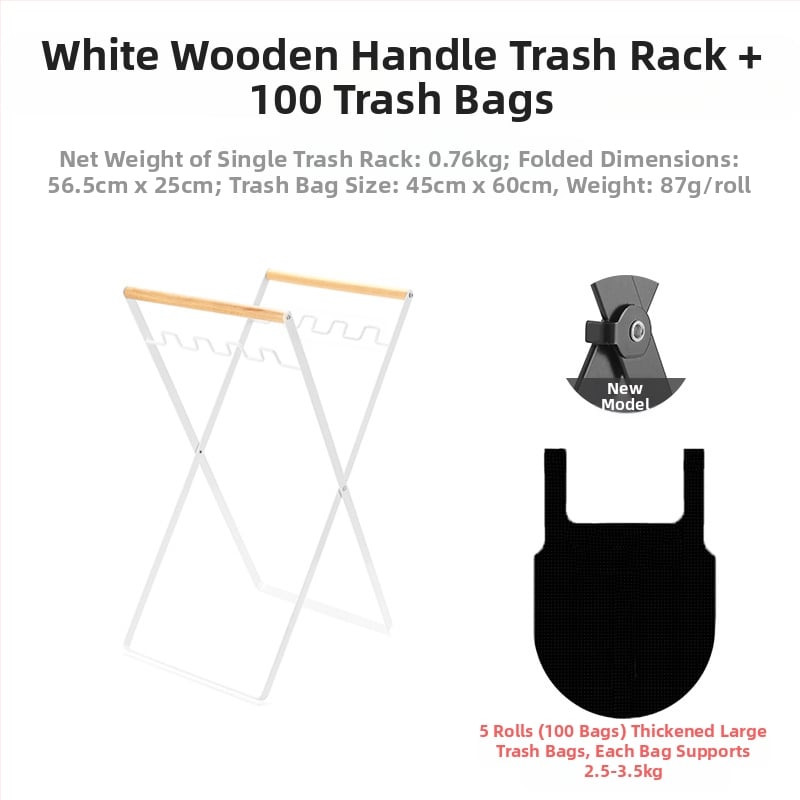 Sulankstoma šiukšlių laikymo stovelė stovyklavimui su maišų laikikliu, 100% naujos plastiko medžiagos