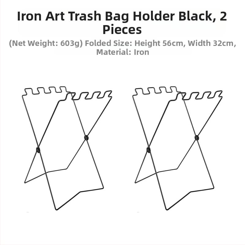 Sulankstoma šiukšlių laikymo stovelė stovyklavimui su maišų laikikliu, 100% naujos plastiko medžiagos