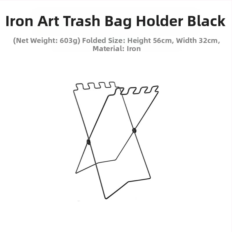 Sulankstoma šiukšlių laikymo stovelė stovyklavimui su maišų laikikliu, 100% naujos plastiko medžiagos