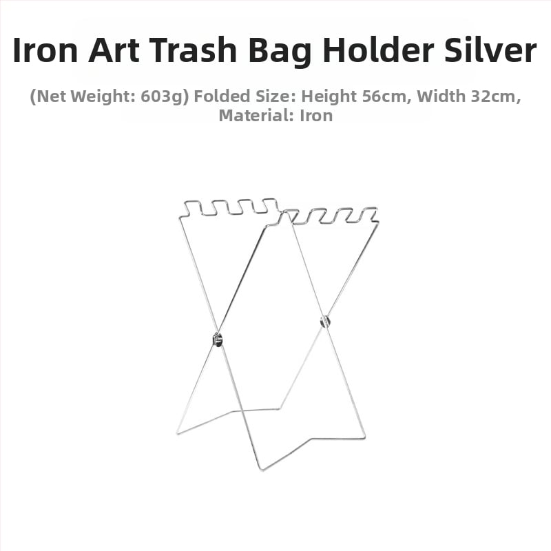 Sulankstoma šiukšlių laikymo stovelė stovyklavimui su maišų laikikliu, 100% naujos plastiko medžiagos